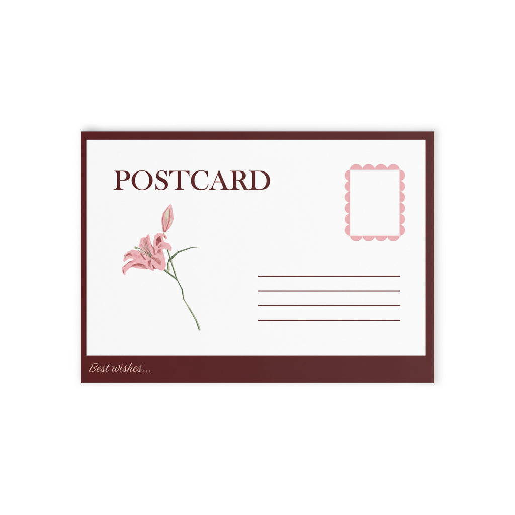 Holiday Card - Pink Lily Postcard (Two-Sided)