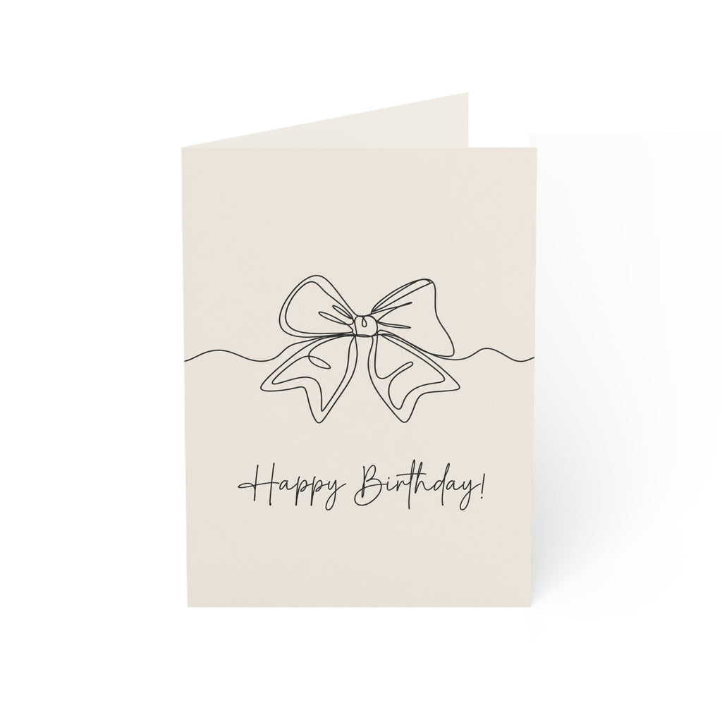 Birthday Greeting Cards — Minimal Bow Design (1/10/30/50 Pack)