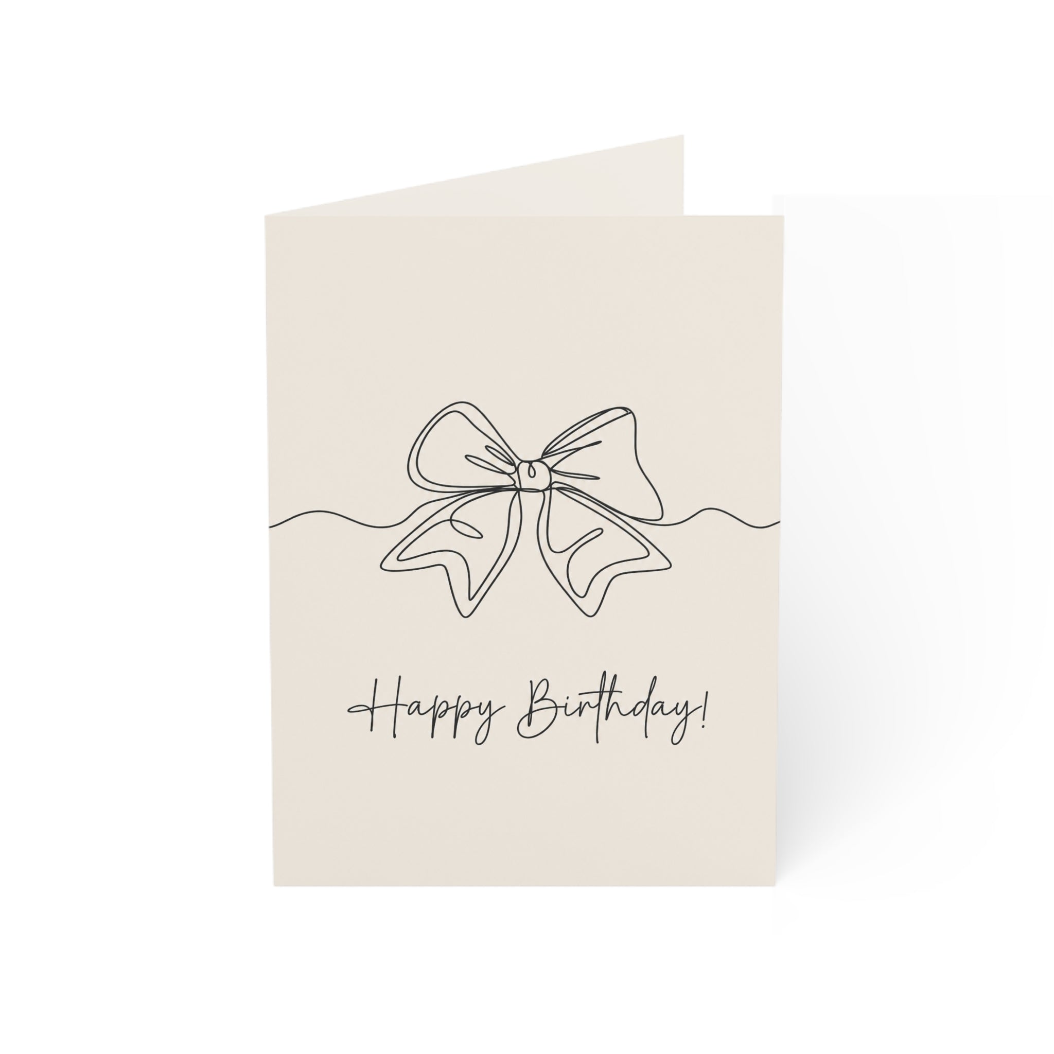 Birthday Greeting Cards — Minimal Bow Design (1/10/30/50 Pack)