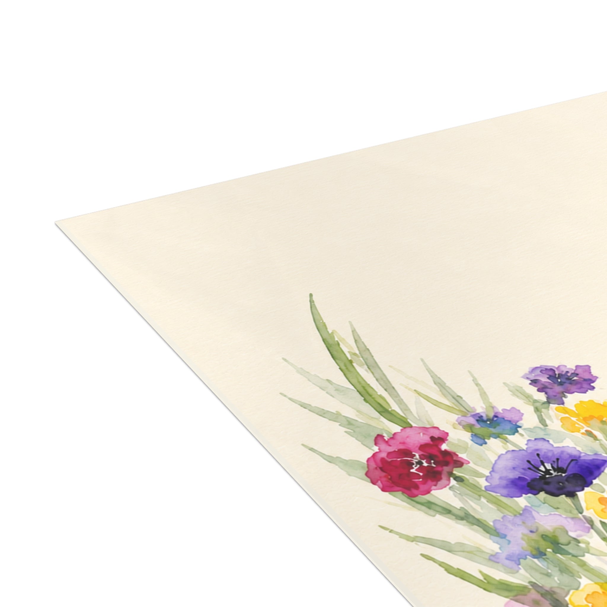 Thank You Floral Watercolor Greeting Cards — Blank Inside (1 / 10 / 30 / 50pcs)