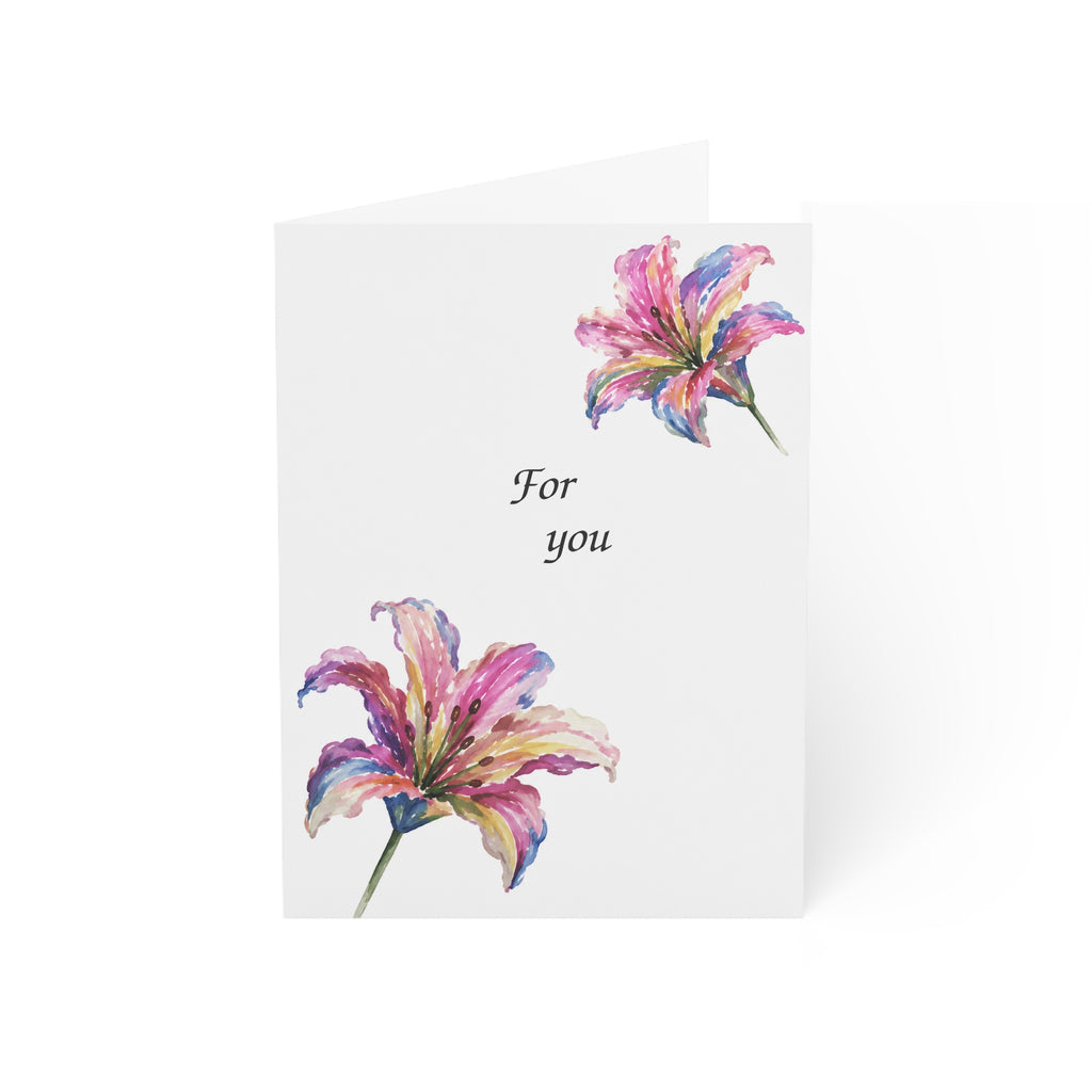 Floral 'For You' Watercolor Greeting Card — Pack of 1/10/30/50