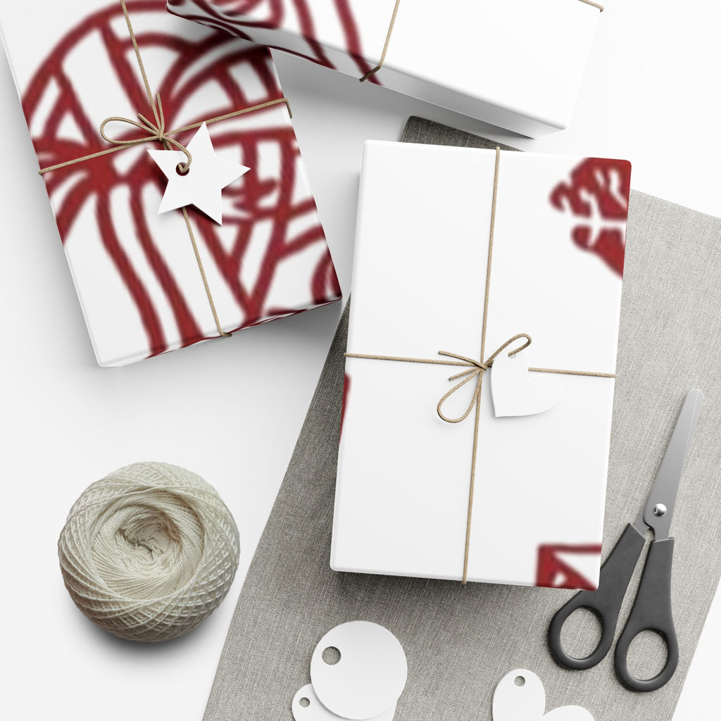 Valentine Kiss Pattern Gift Wrap Paper – Romantic Lips, Hearts & Love Letters