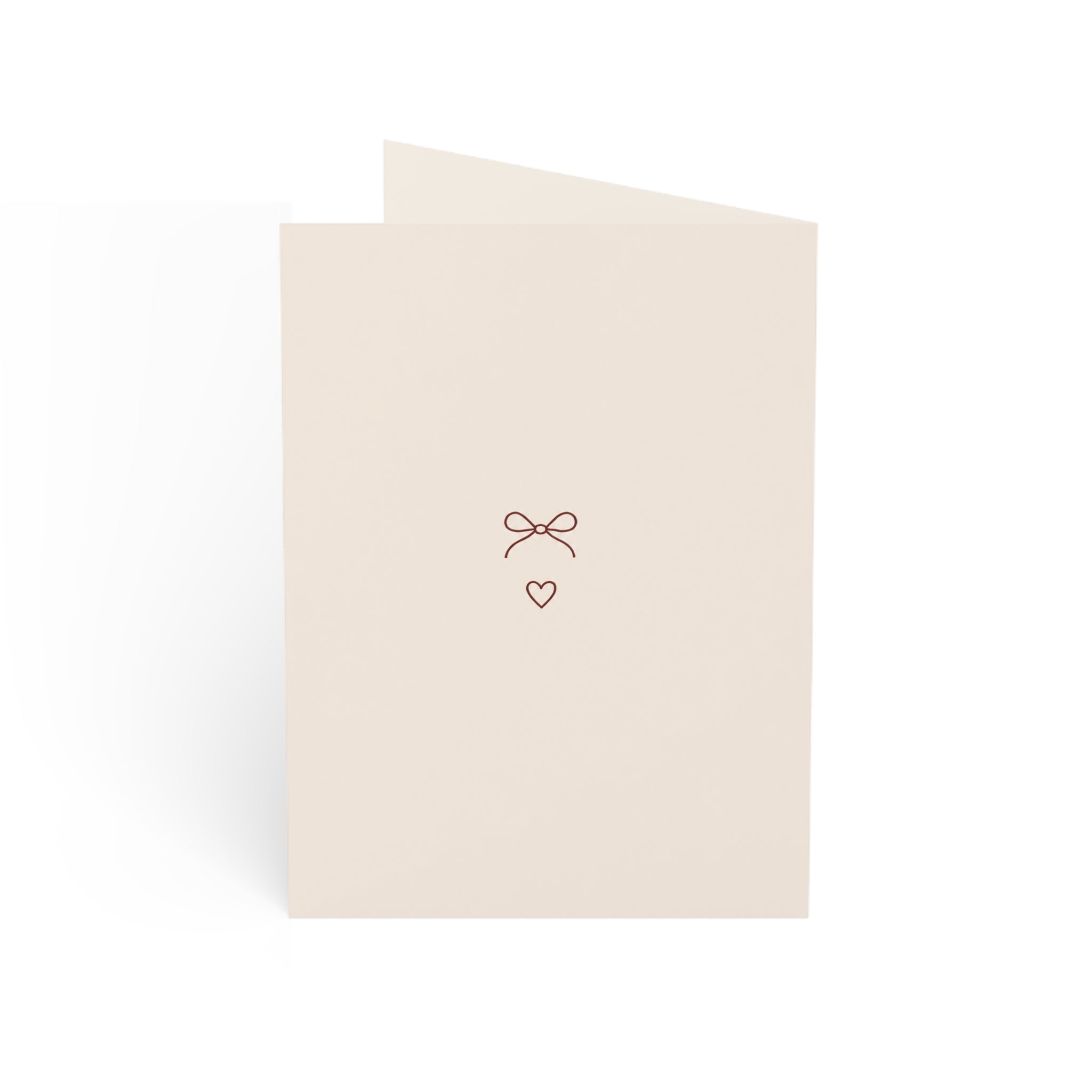 Minimalist 'Happy Birthday' Bow Greeting Cards - Neutral Folded Cards (1 / 10 / 30 / 50pcs)