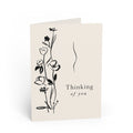 Thinking of You Greeting Card — Minimal Floral Sympathy/Support Card