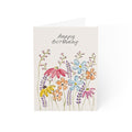 Floral Birthday Greeting Cards — Watercolor Wildflower "Happy Birthday" & "Just For You" Packs (1/10/30/50)