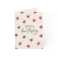 Happy Birthday Floral Greeting Card — Pink Watercolor Flowers (Pack of 1/10/30/50)