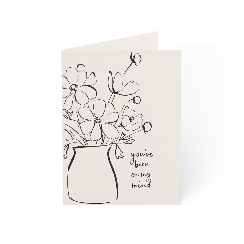Sympathy Greeting Cards — 'You've Been On My Mind' Floral Card (1/10/30/50pcs)