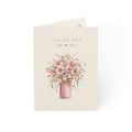 Thank You Floral Greeting Cards — Pink Bouquet Blank Inside (1/10/30/50 pcs)
