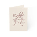 Minimalist 'Happy Birthday' Bow Greeting Cards - Neutral Folded Cards (1 / 10 / 30 / 50pcs)