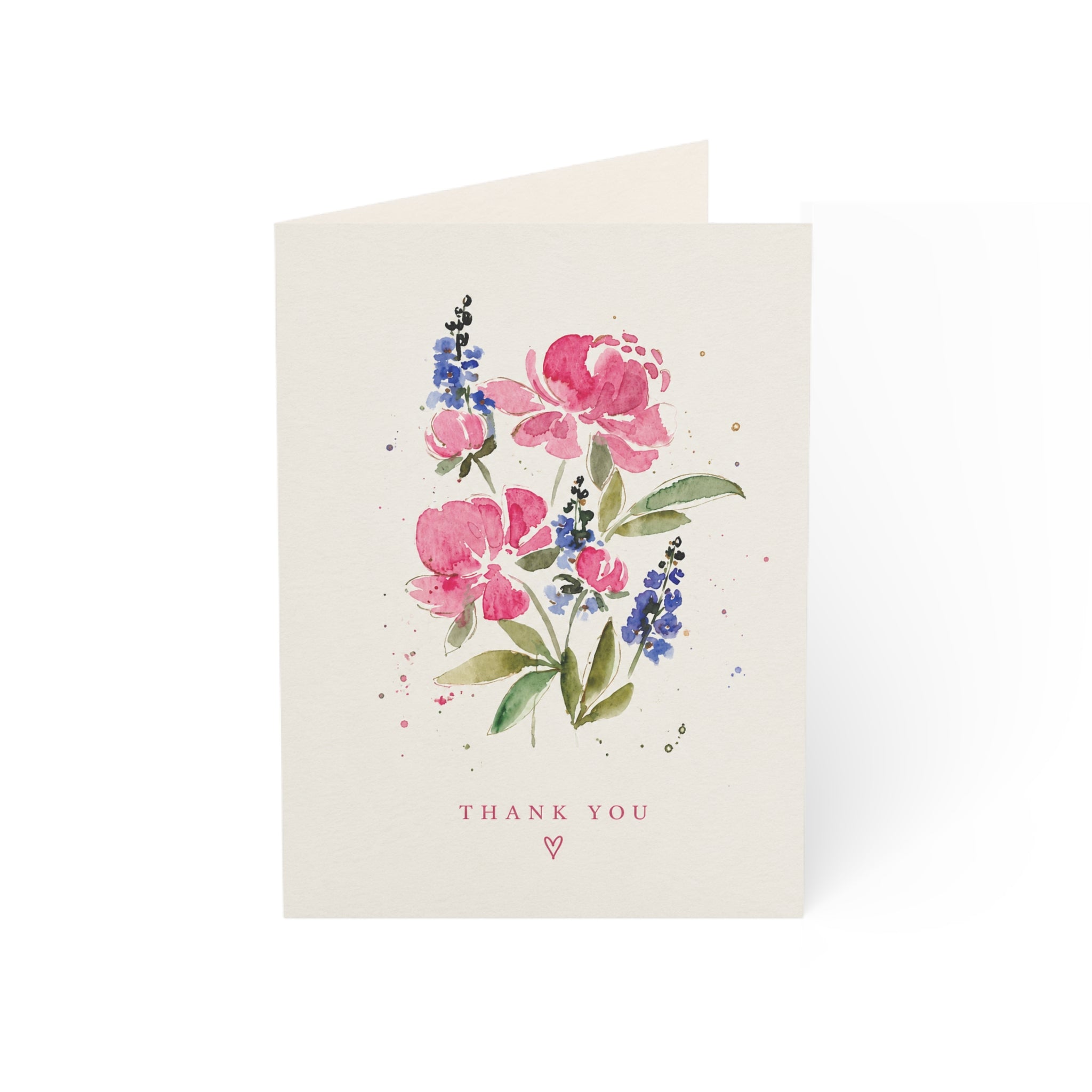 Floral Watercolor Thank You Greeting Cards — Pack of 1/10/30/50