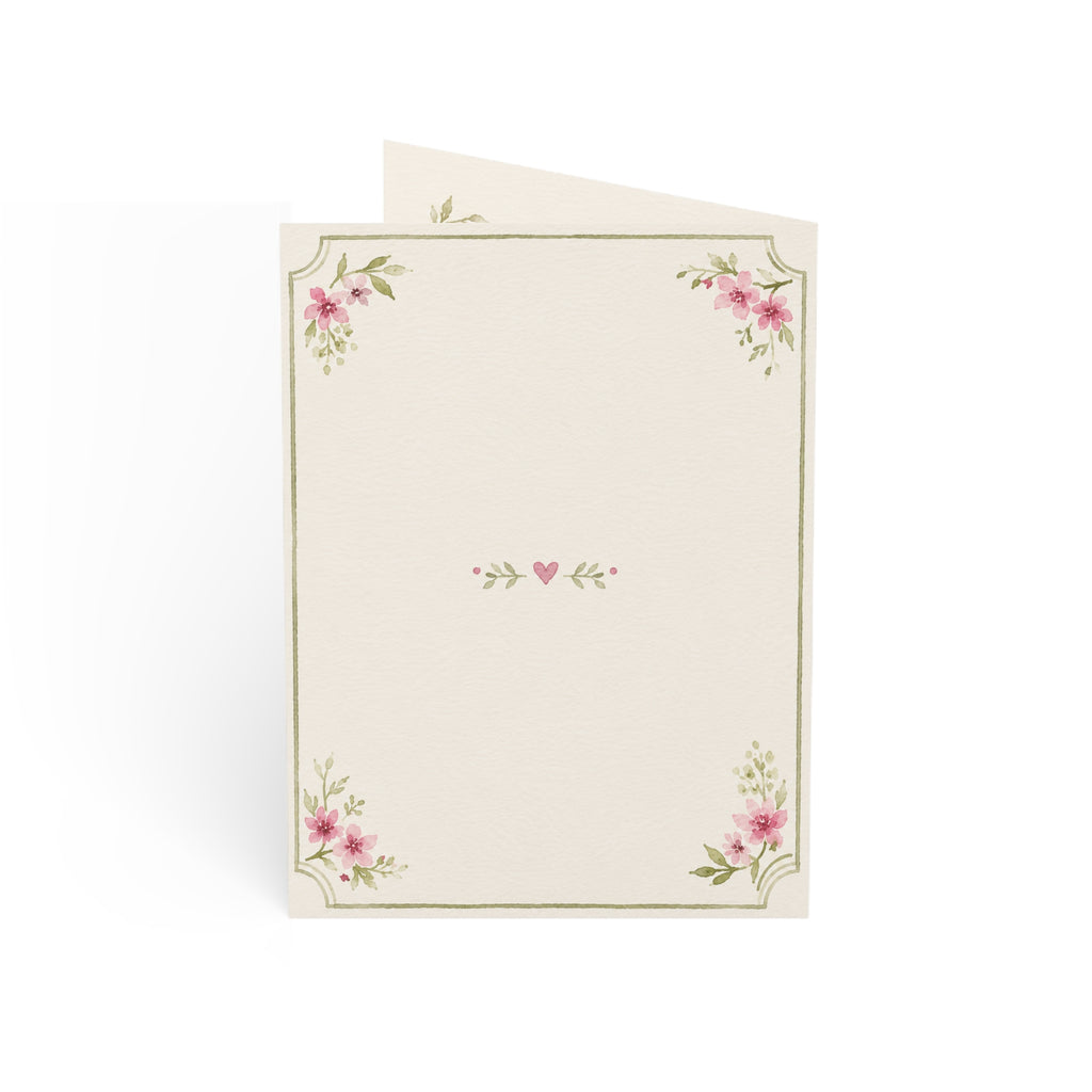 Thank You Floral Greeting Cards — Pink Bouquet Blank Inside (1/10/30/50 pcs)