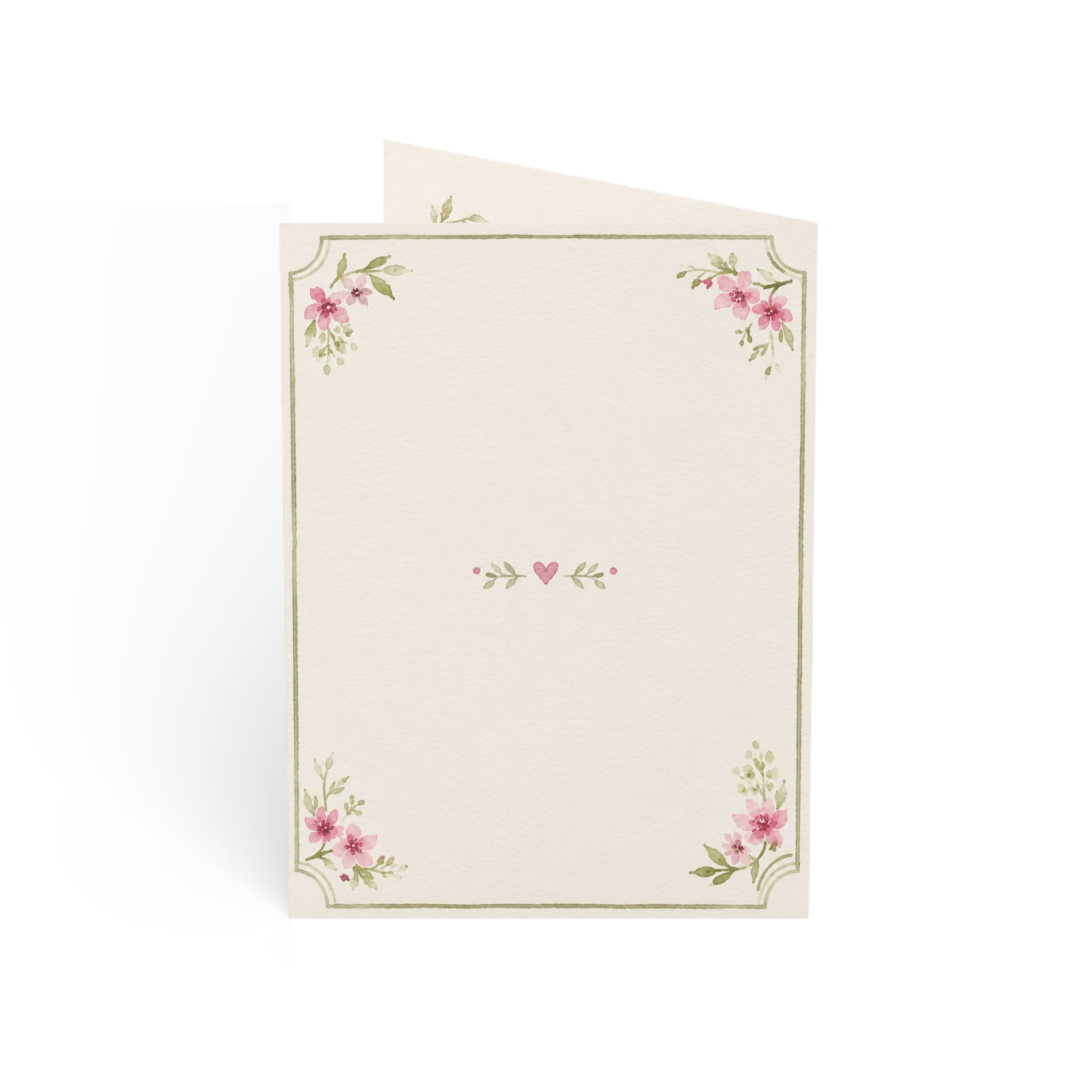 Thank You Floral Greeting Cards — Pink Bouquet Blank Inside (1/10/30/50 pcs)