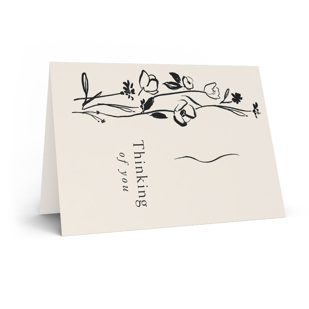 Thinking of You Greeting Card — Minimal Floral Sympathy/Support Card