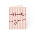 Thank You Greeting Cards — Pink Striped Set (1/10/30/50 pcs)