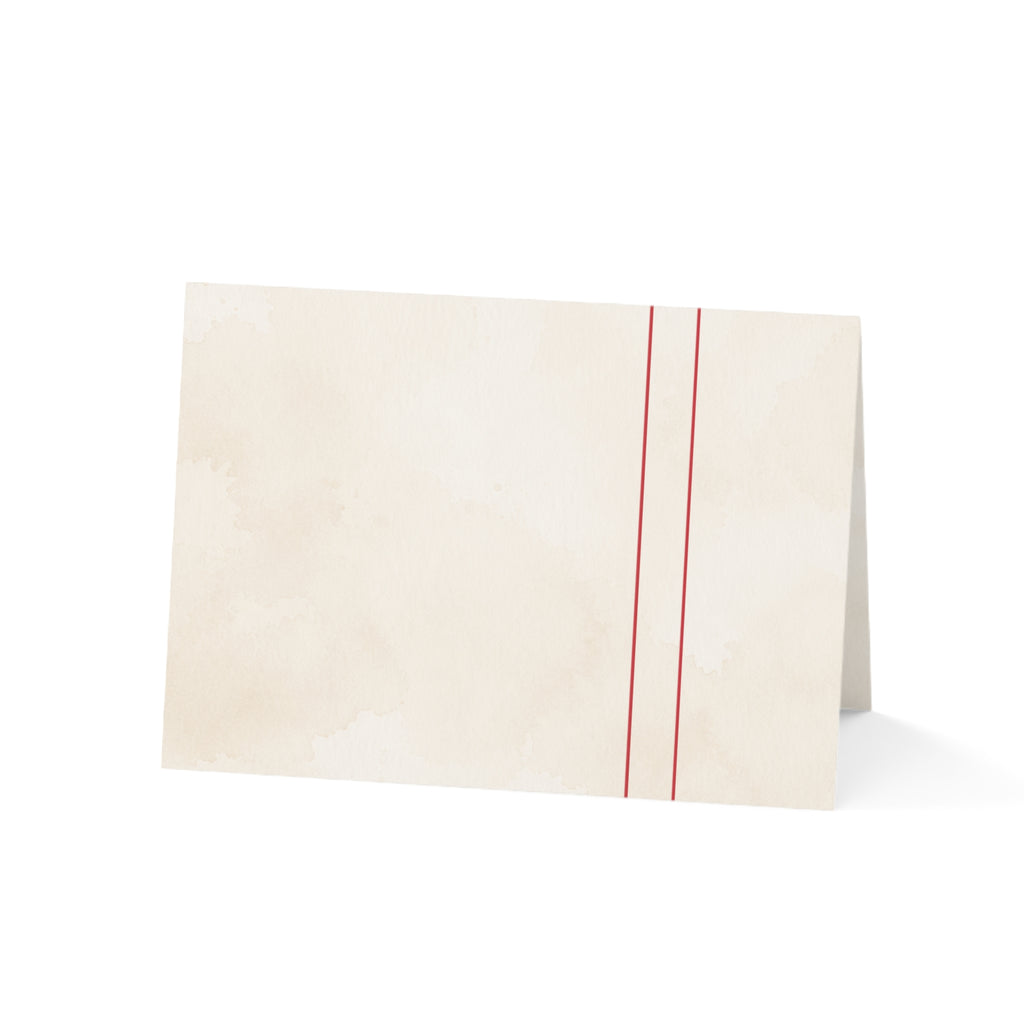 Greeting Cards — Minimal Red Bow Folded Cards (Set of 1, 10, 30, 50)