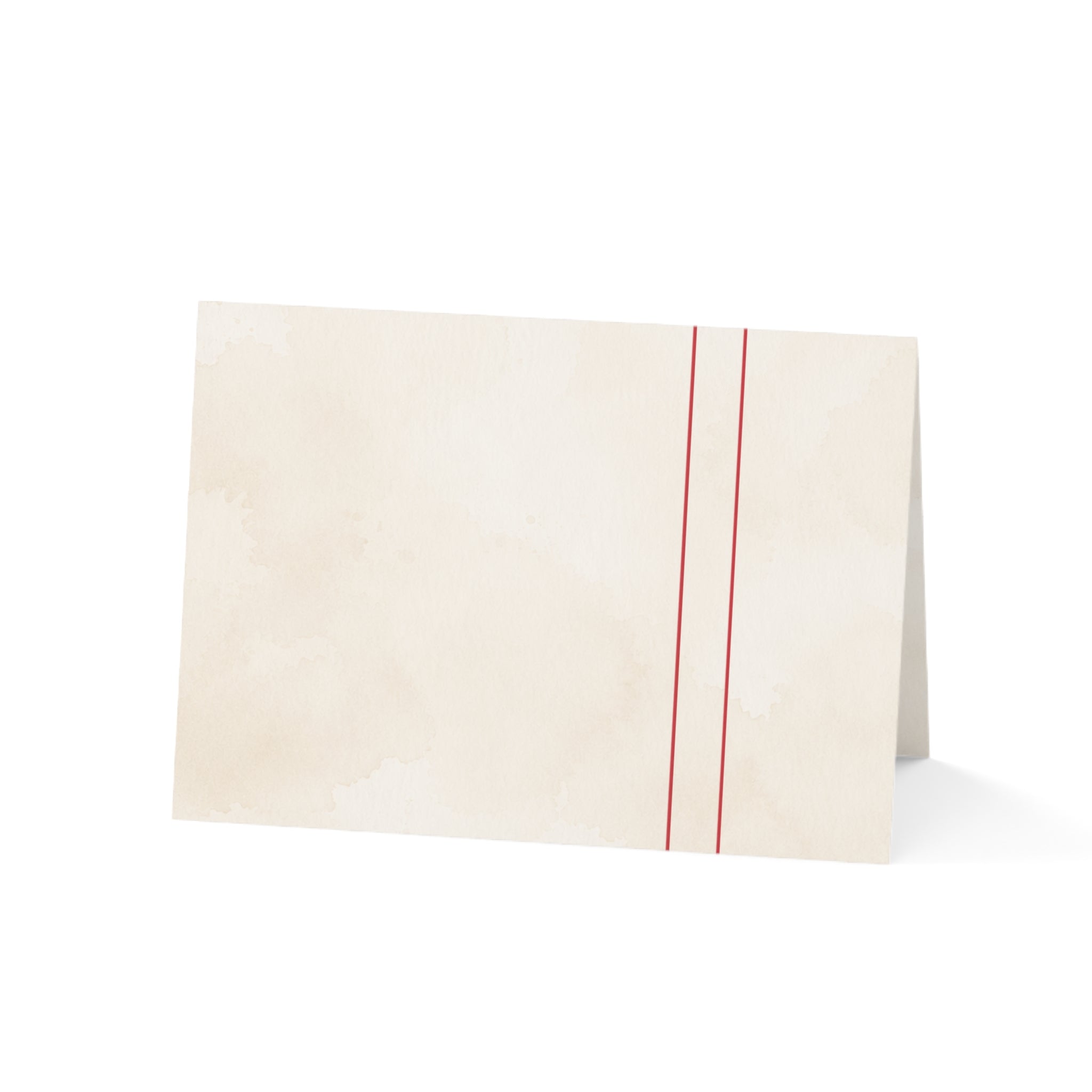 Greeting Cards — Minimal Red Bow Folded Cards (Set of 1, 10, 30, 50)