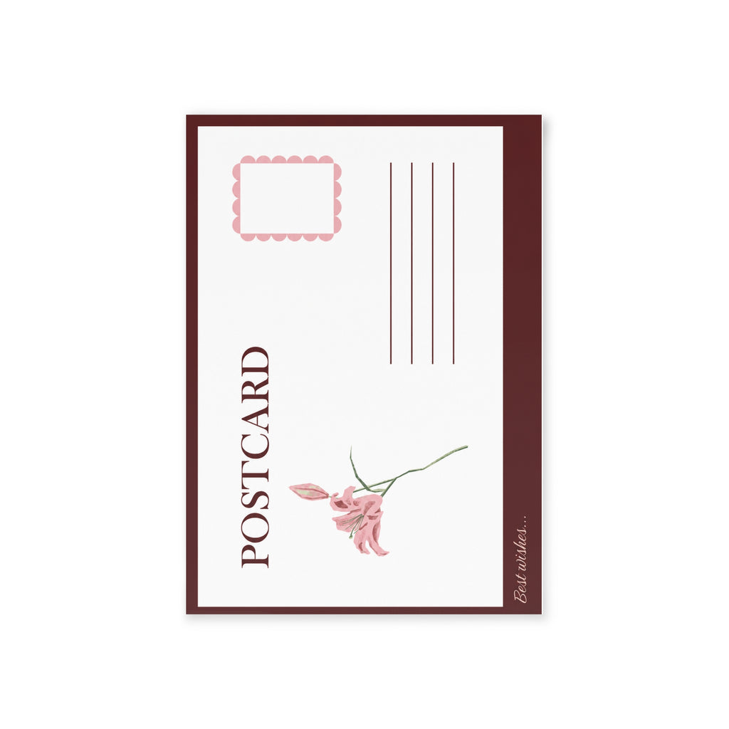 Holiday Card - Pink Lily Postcard (Two-Sided)
