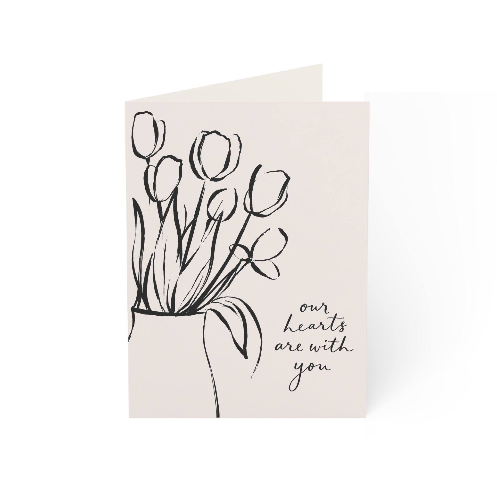 Sympathy Greeting Cards — 'Our Hearts Are With You' Condolence Note Cards (Pack of 1, 10, 30, 50)