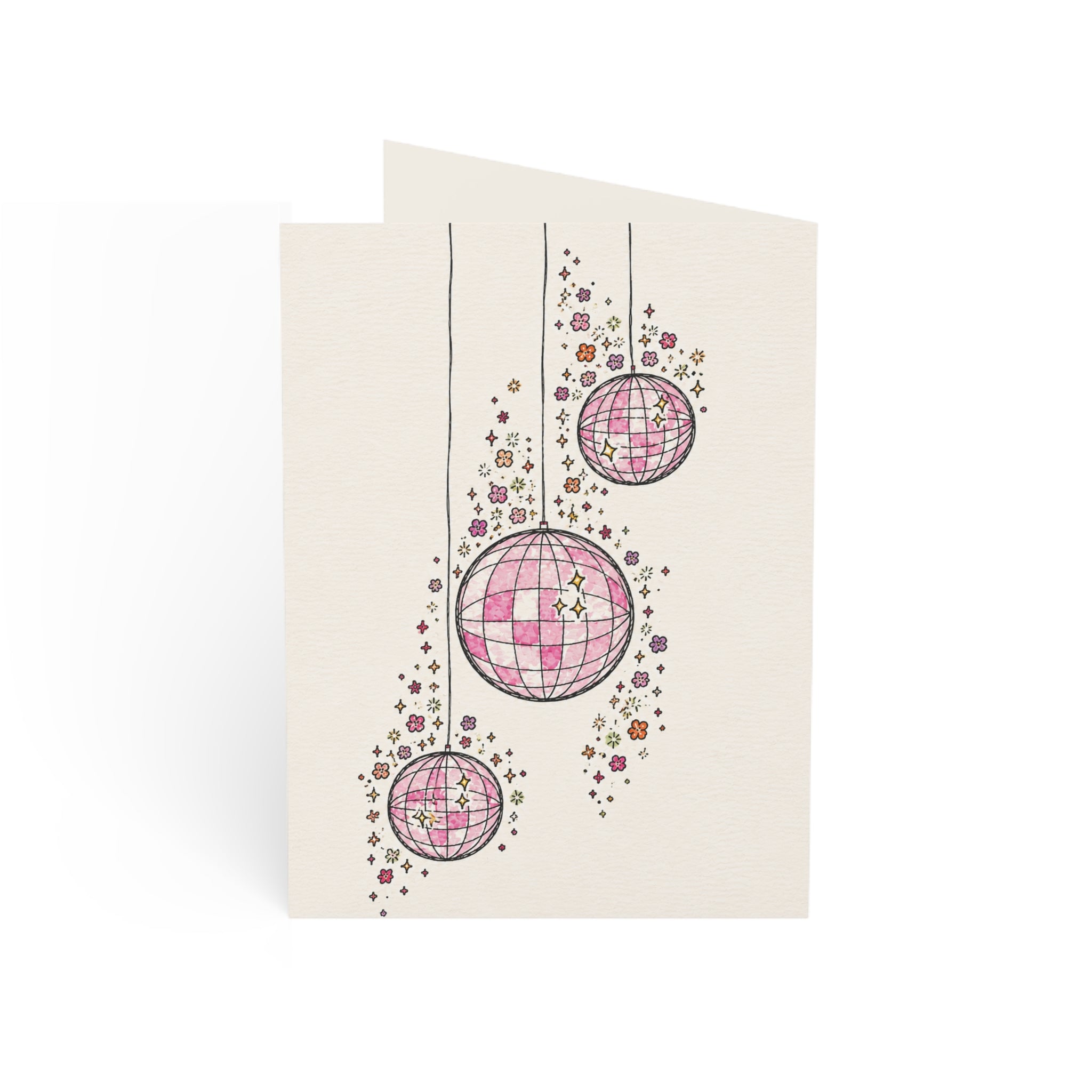 Happy Birthday Pink Disco Ball Greeting Card — Pack of 1/10/30/50