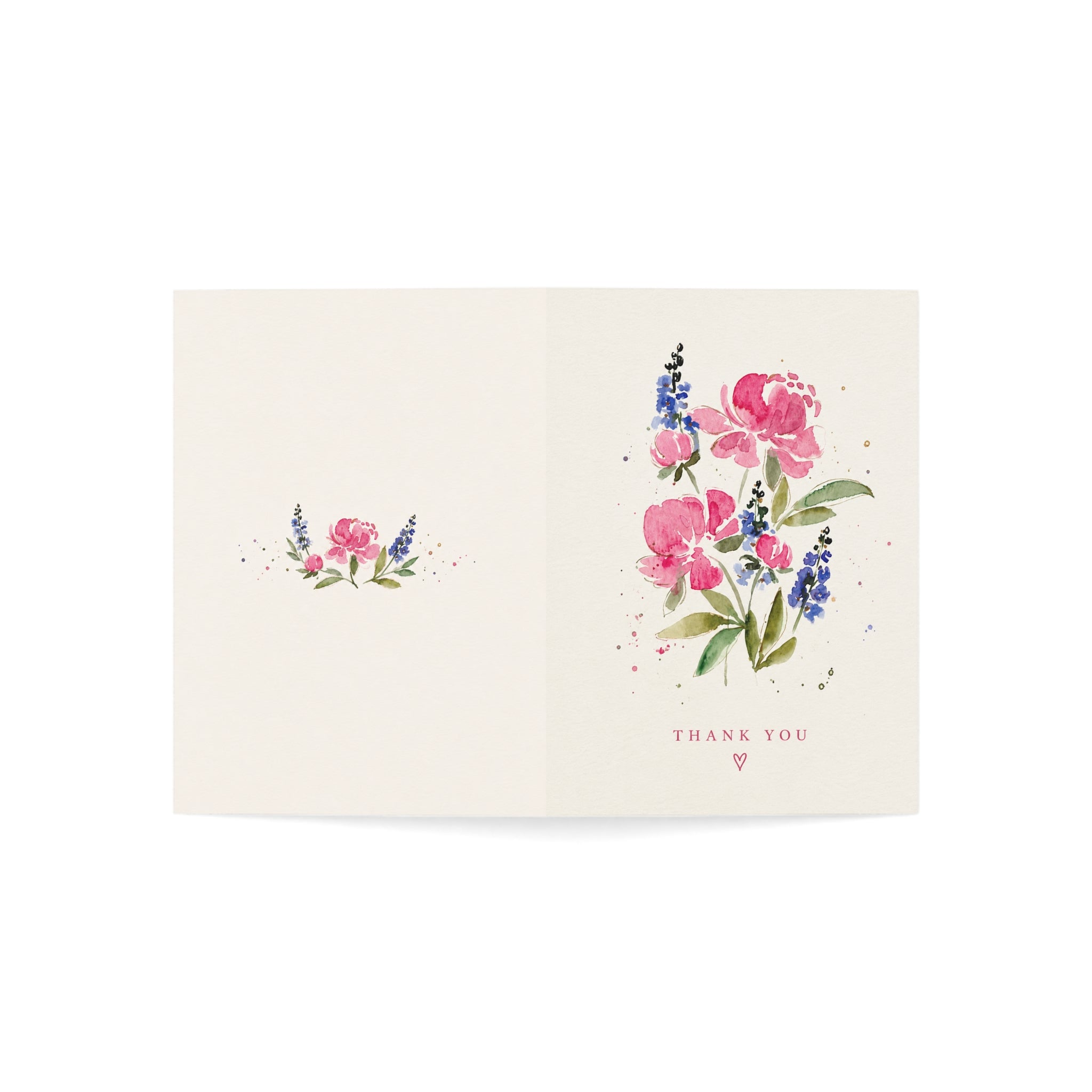 Floral Watercolor Thank You Greeting Cards — Pack of 1/10/30/50