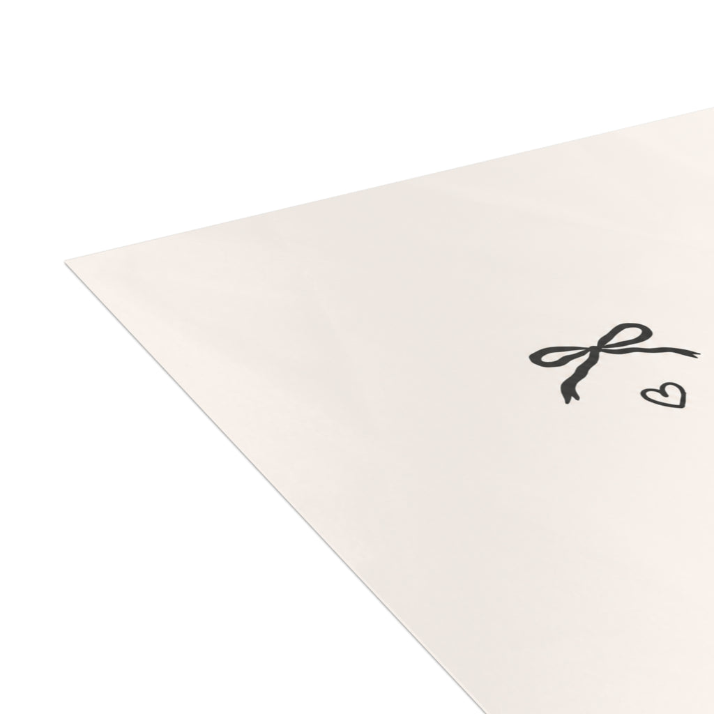 Thank You Greeting Card — Minimal Handwritten Note with Ribbon Accent