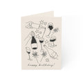 Birthday Cheers Greeting Card — Champagne & Glasses Celebration