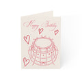 Happy Birthday Cake Greeting Card — Romantic Pink Heart Birthday Cards (1/10/30/50 pcs)