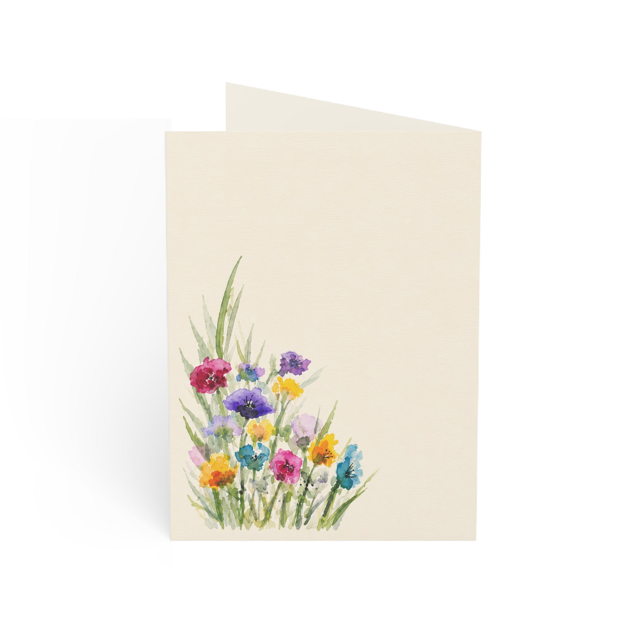 Thank You Floral Watercolor Greeting Cards — Blank Inside (1 / 10 / 30 / 50pcs)