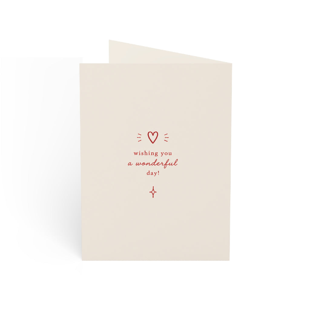 Birthday Greeting Card — Cute Hugging Hearts Design (Single or Bulk Pack)