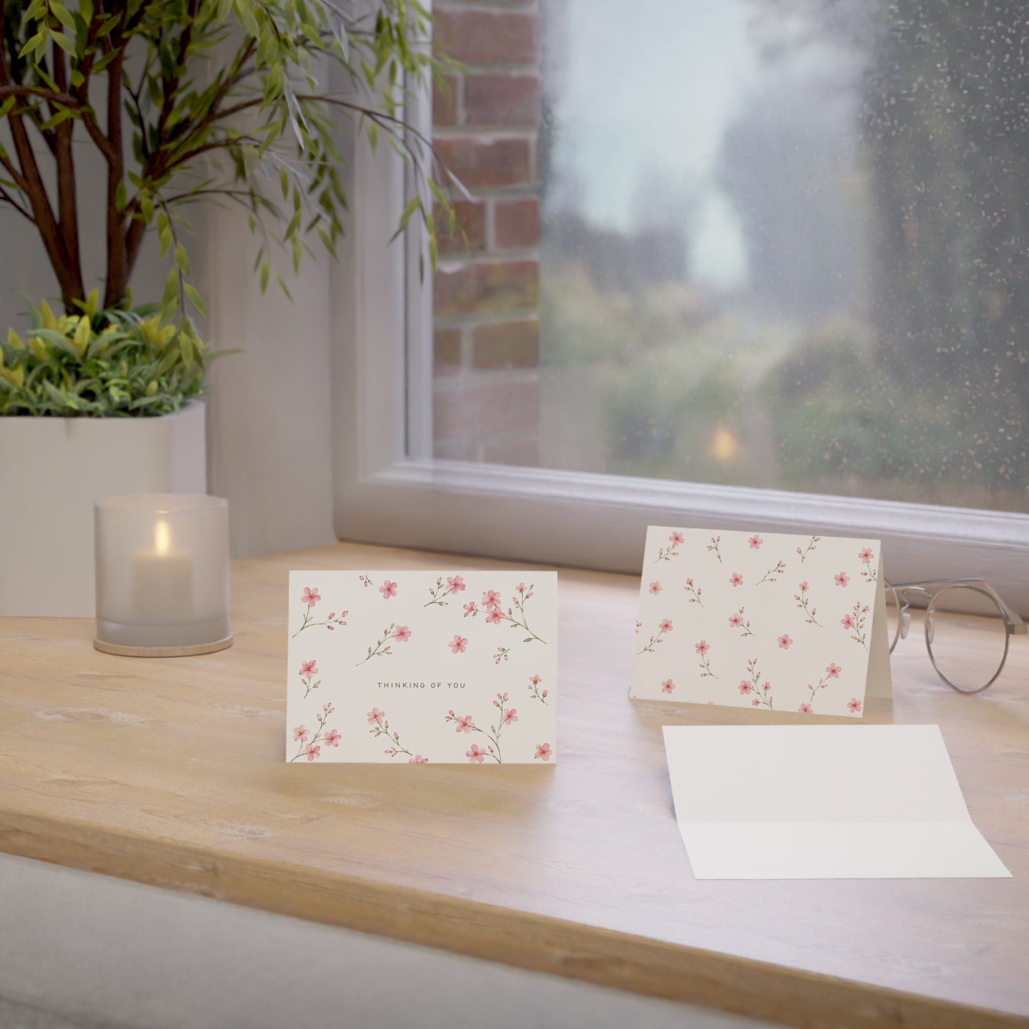 Thinking of You Floral Greeting Cards — Pack of 1, 10, 30, or 50