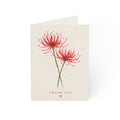 Thank You Greeting Card — Red Spider Lily Floral Note Card (Single or Bulk Packs)