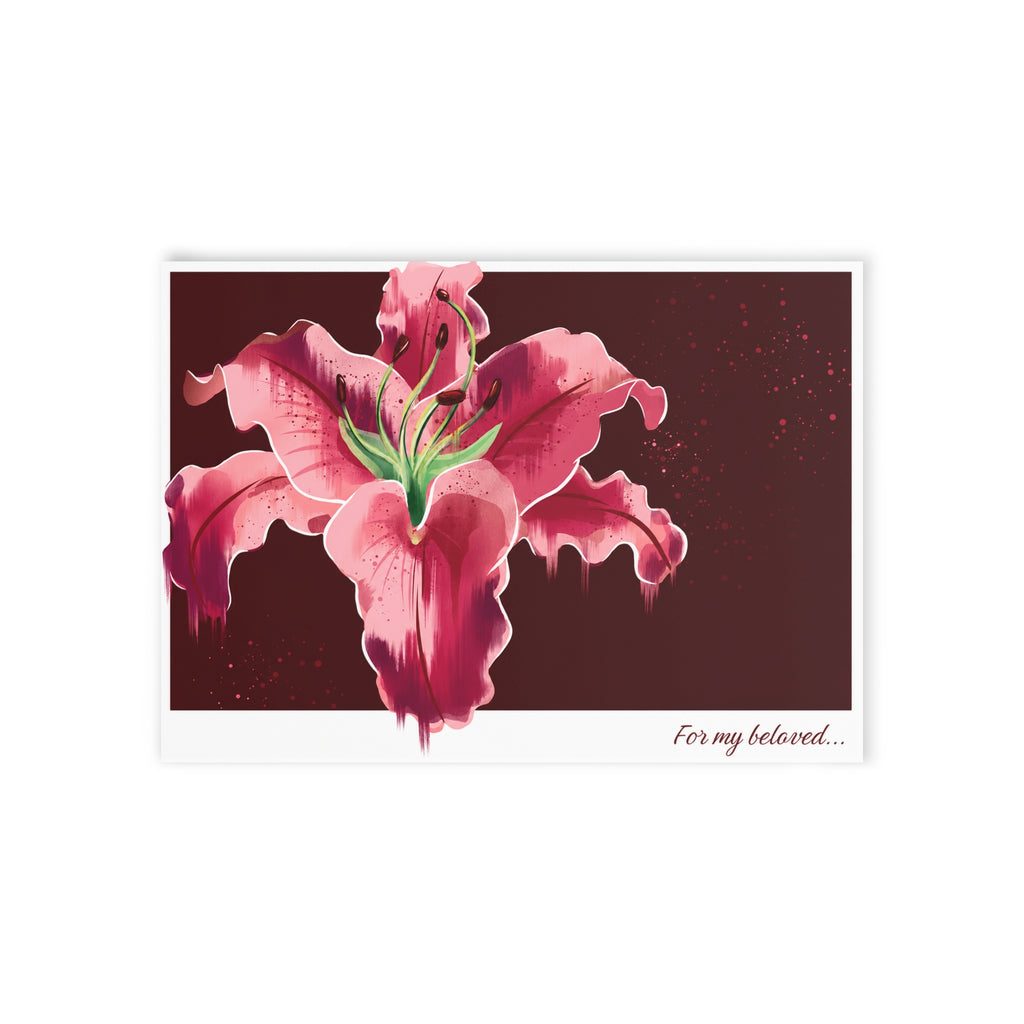 Holiday Card - Pink Lily Postcard (Two-Sided)