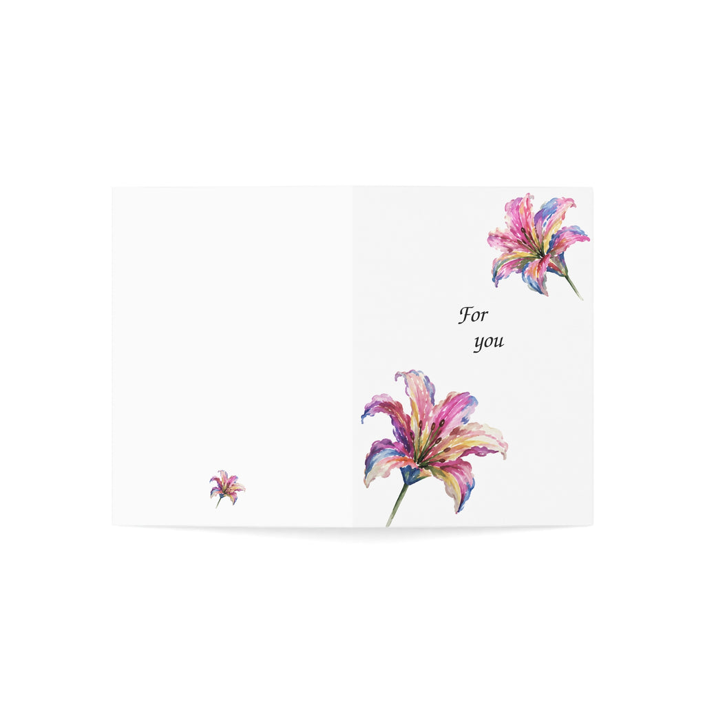Floral 'For You' Watercolor Greeting Card — Pack of 1/10/30/50