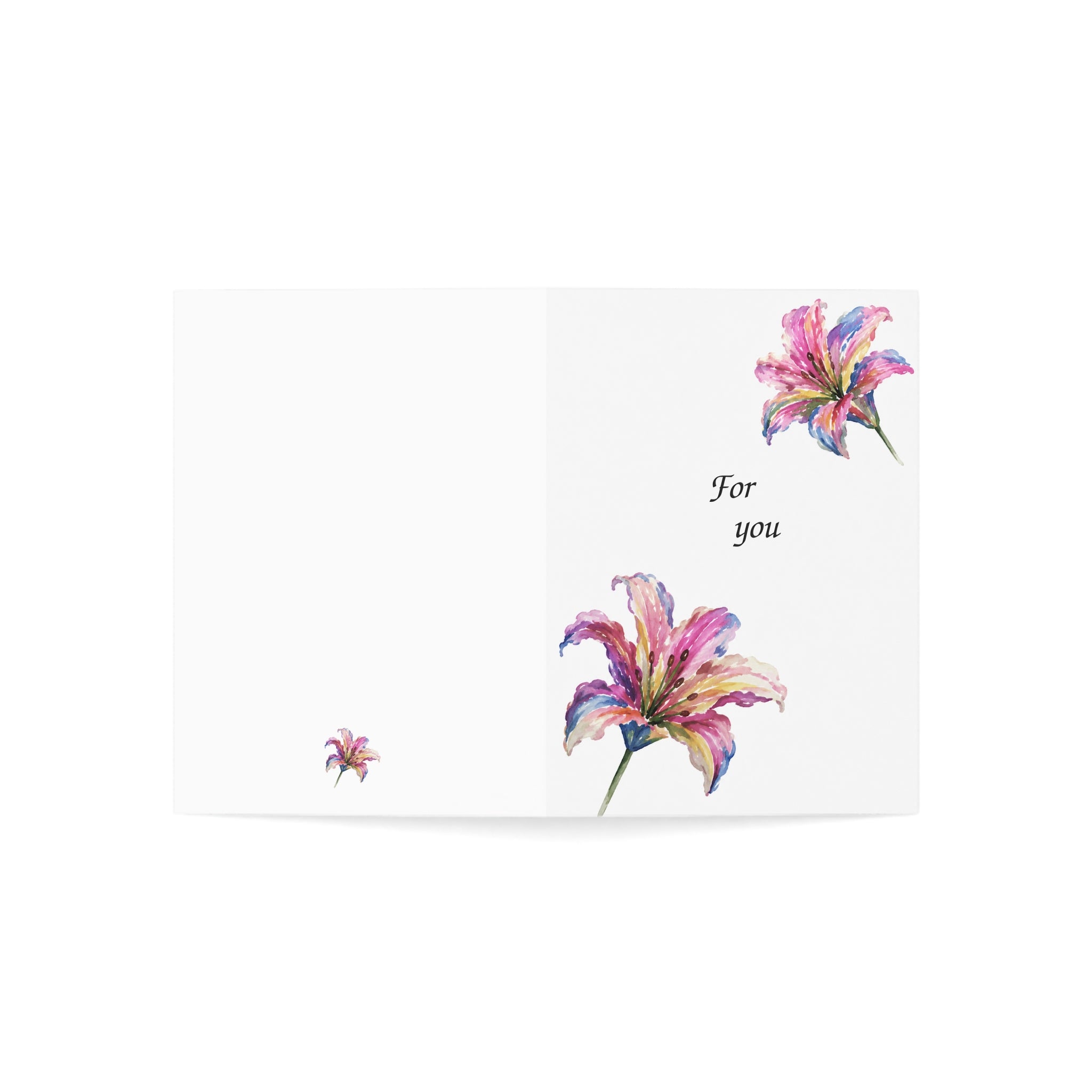 Floral 'For You' Watercolor Greeting Card — Pack of 1/10/30/50