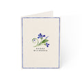 Birthday Greeting Cards — Blue Floral Watercolor Note Cards (1/10/30/50 pcs)