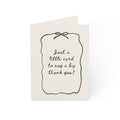 Thank You Greeting Card — Minimal Handwritten Note with Ribbon Accent