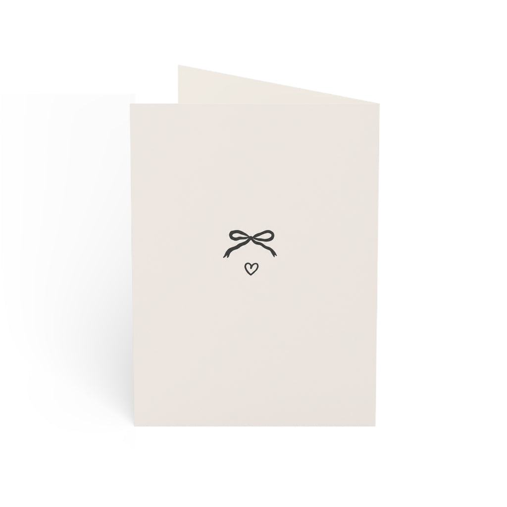 Thank You Greeting Card — Minimal Handwritten Note with Ribbon Accent