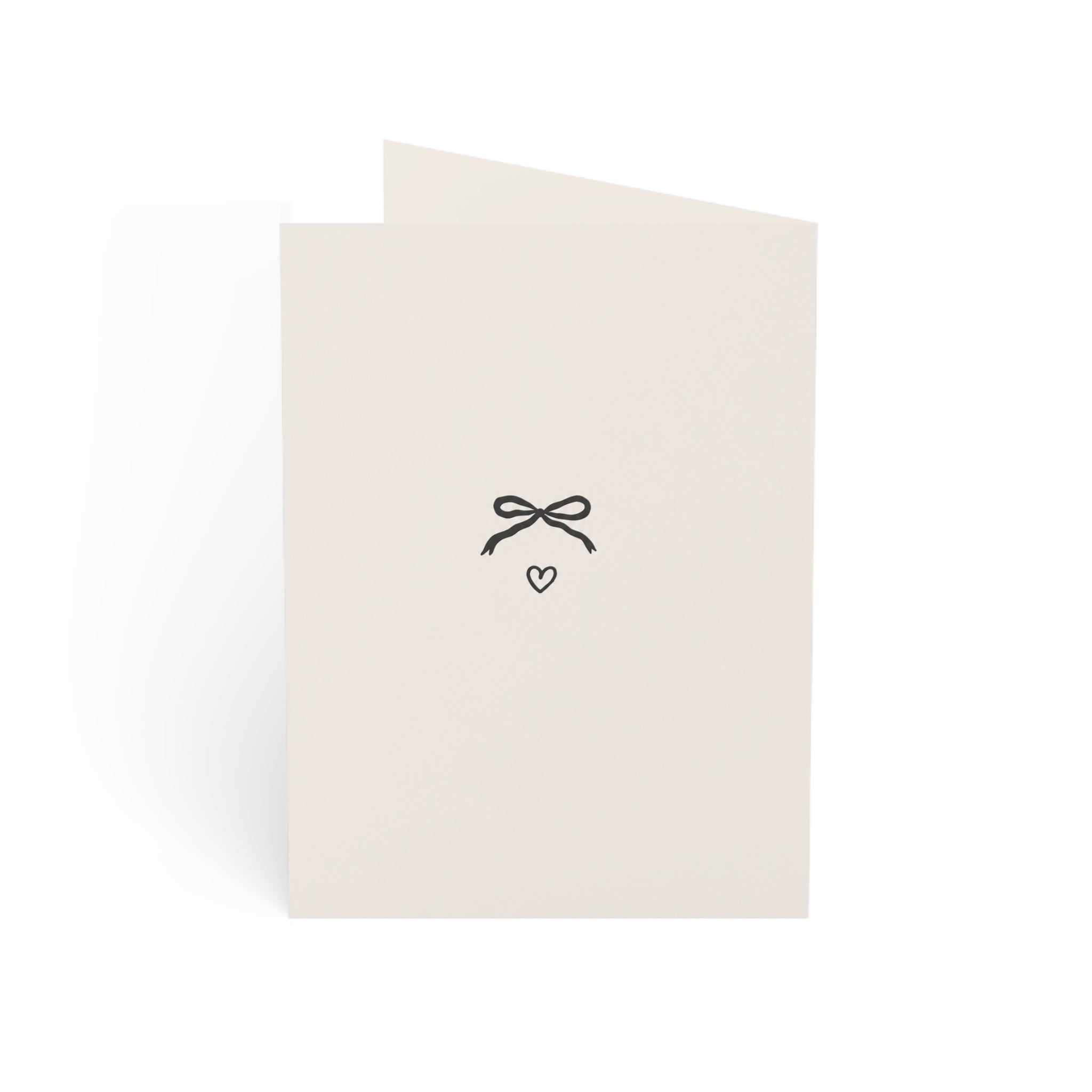 Thank You Greeting Card — Minimal Handwritten Note with Ribbon Accent