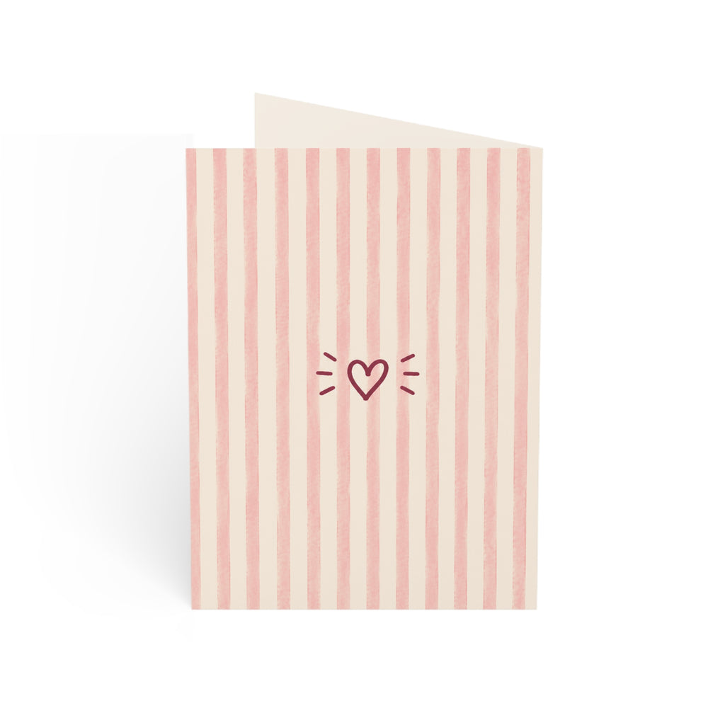 Thank You Greeting Cards — Pink Striped Set (1/10/30/50 pcs)