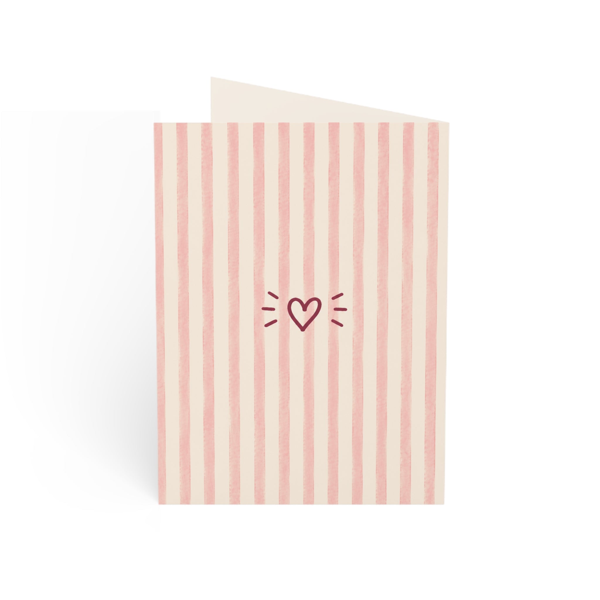 Thank You Greeting Cards — Pink Striped Set (1/10/30/50 pcs)