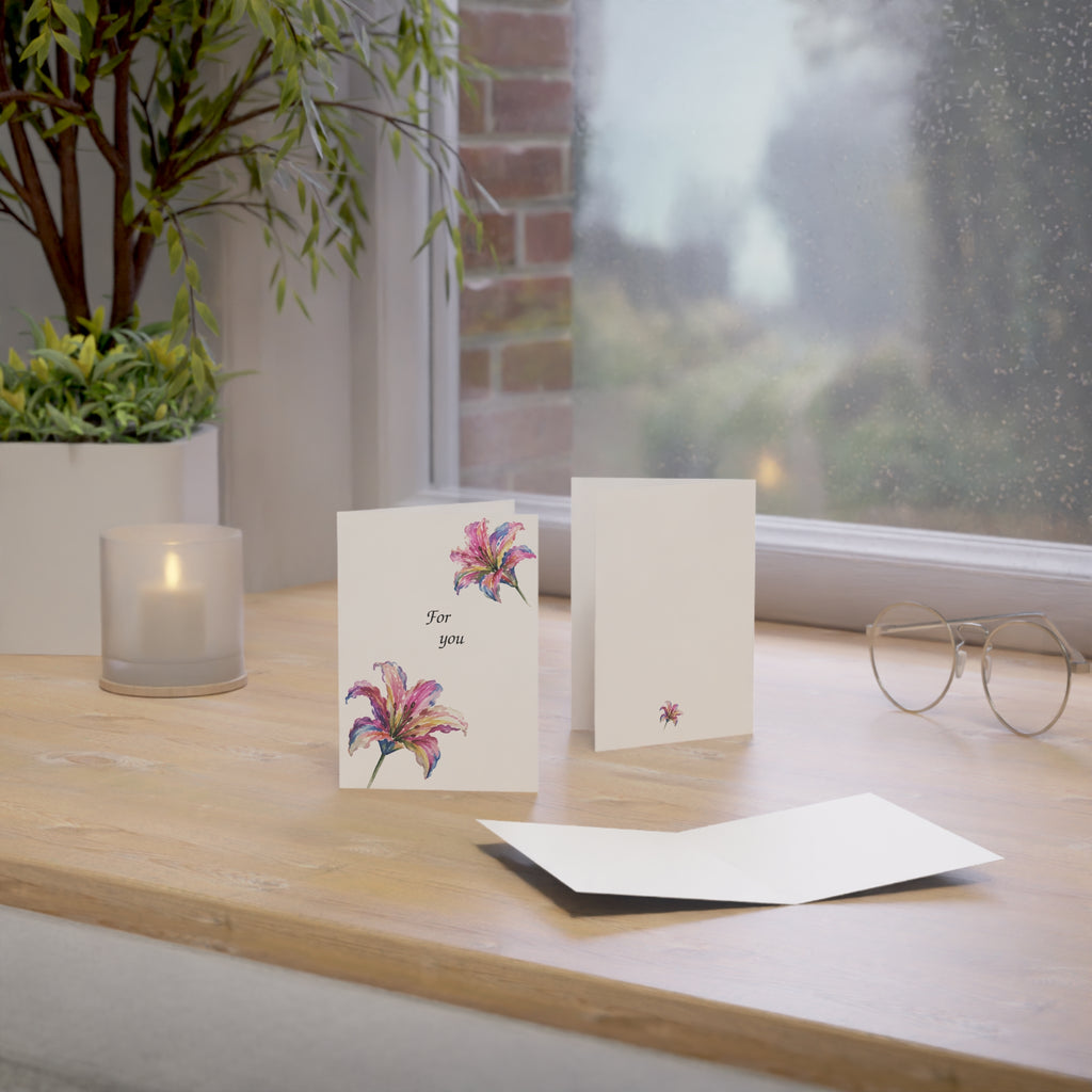 Floral 'For You' Watercolor Greeting Card — Pack of 1/10/30/50
