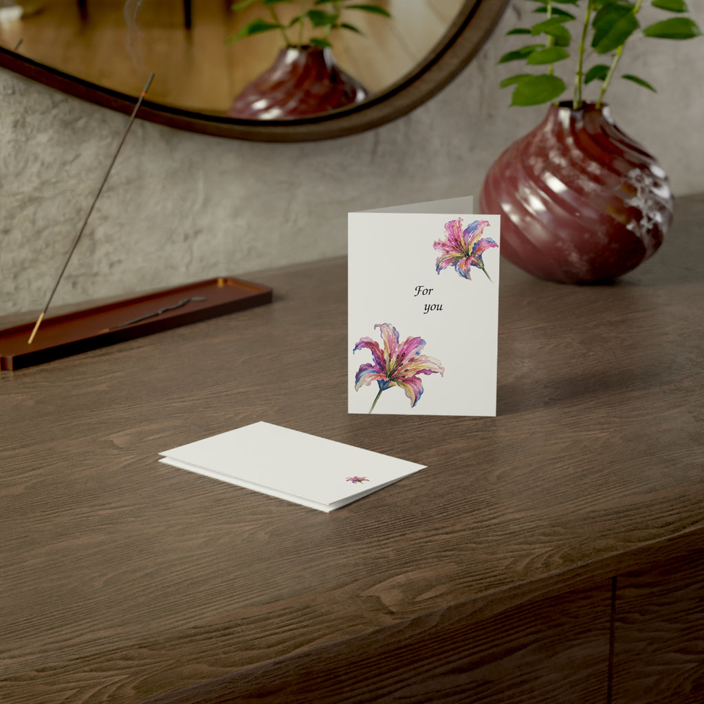 Floral 'For You' Watercolor Greeting Card — Pack of 1/10/30/50