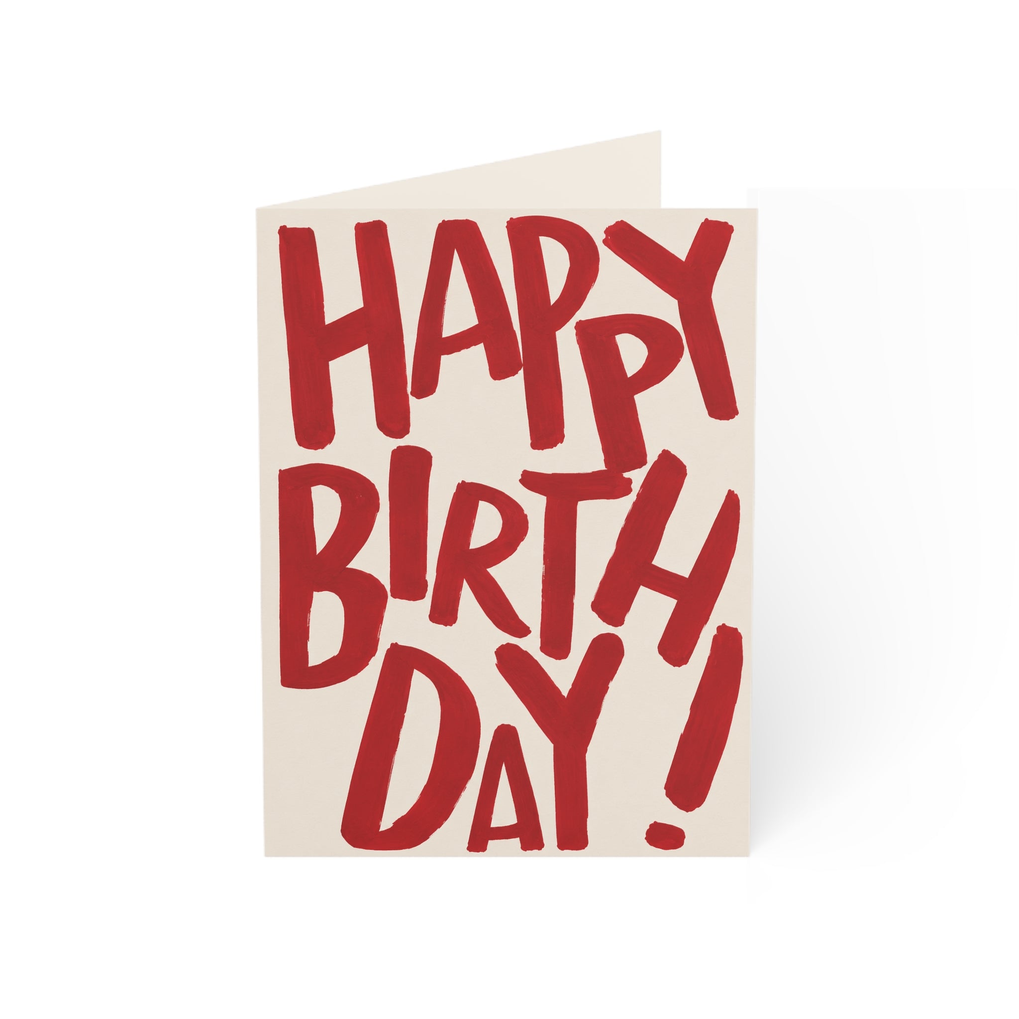 Birthday Greeting Cards - Bold Red "HAPPY BIRTHDAY!" Handlettered Set (1/10/30/50 pcs)