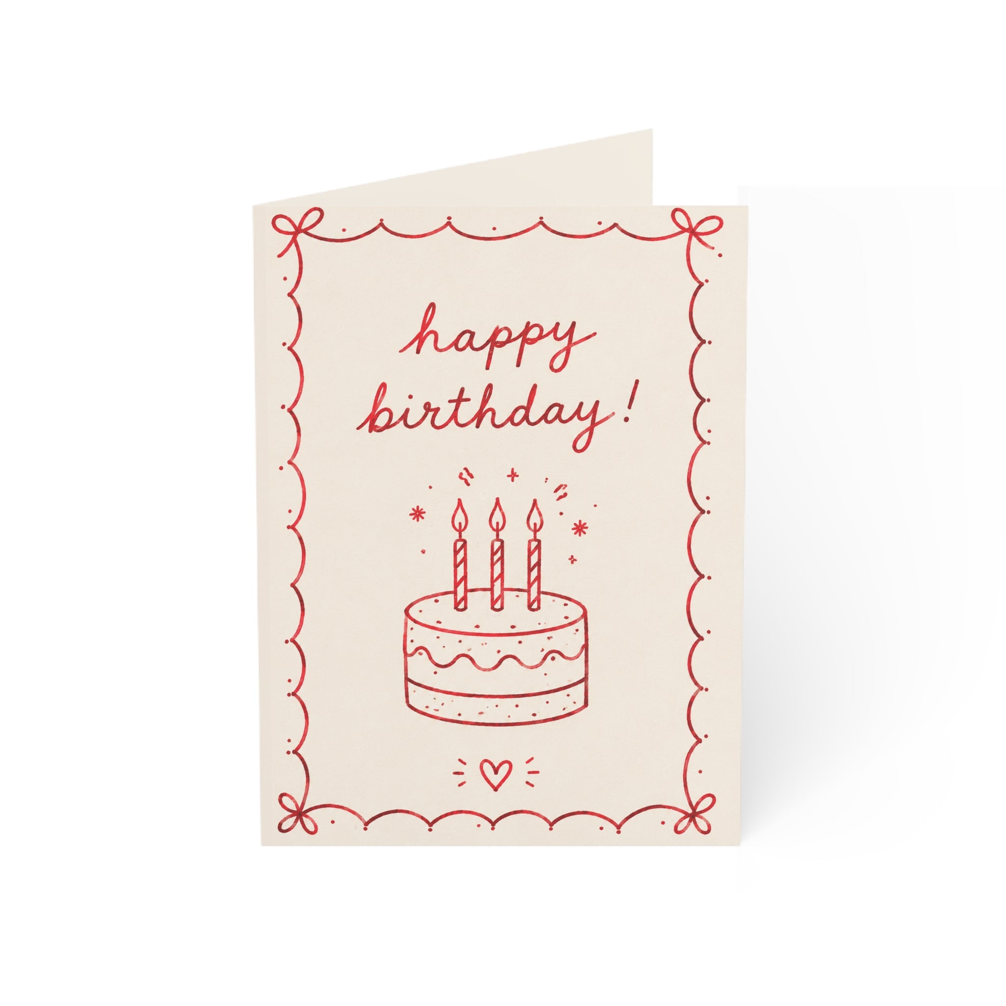 Birthday Greeting Card — Hand‑drawn Cake Design (Single or Bulk Packs)