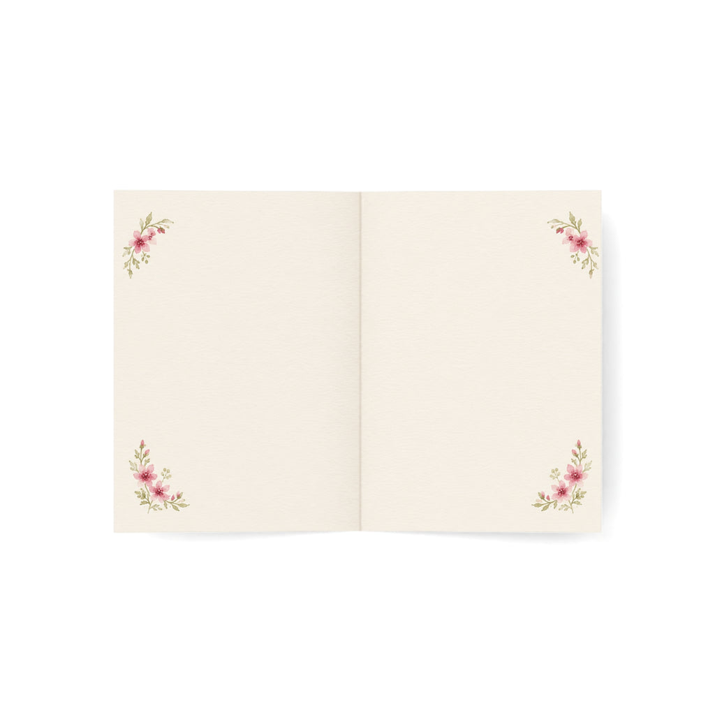 Thank You Floral Greeting Cards — Pink Bouquet Blank Inside (1/10/30/50 pcs)