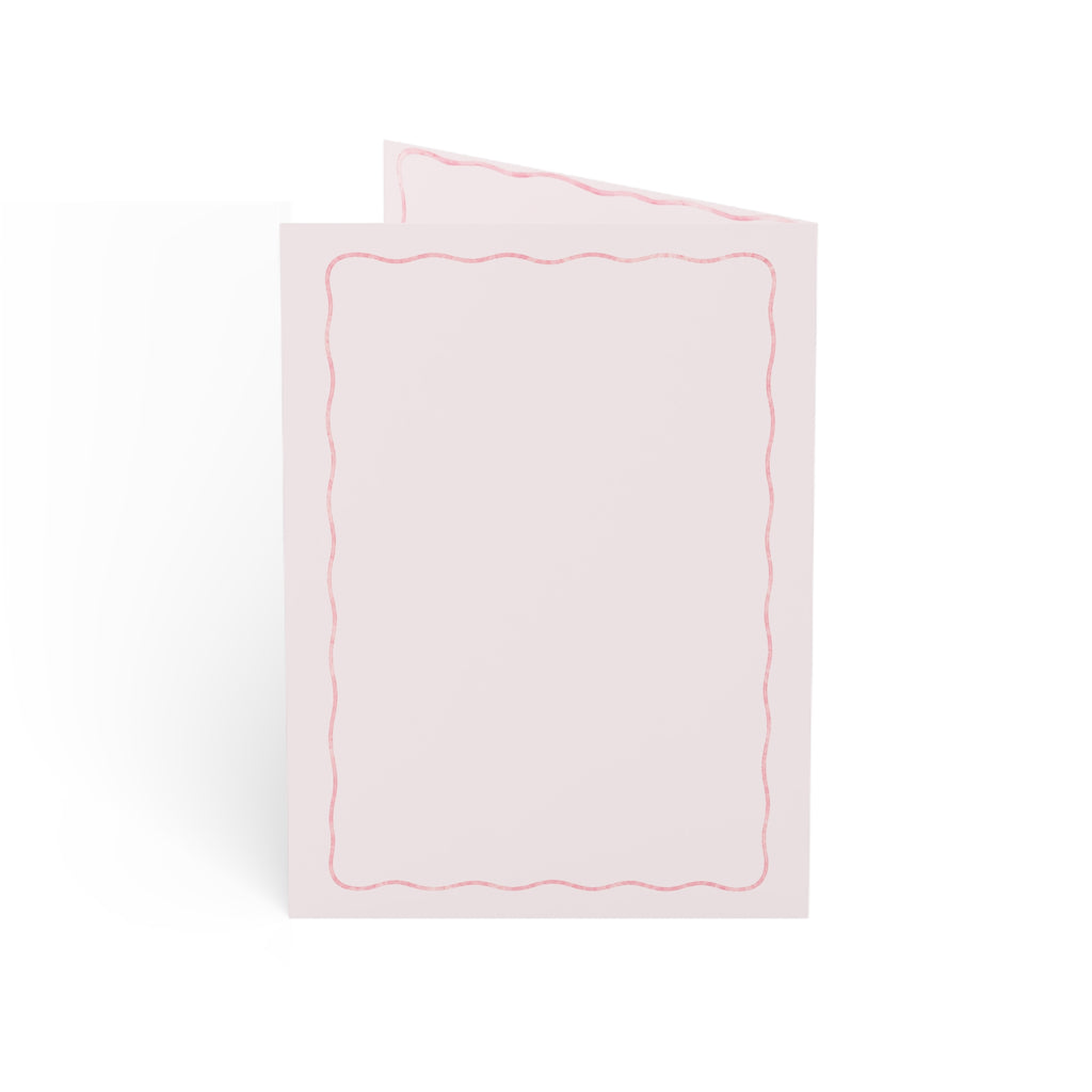 Pink Bow "Happy Birthday" Greeting Card — Elegant Feminine Birthday Cards (1, 10, 30, 50 pcs)